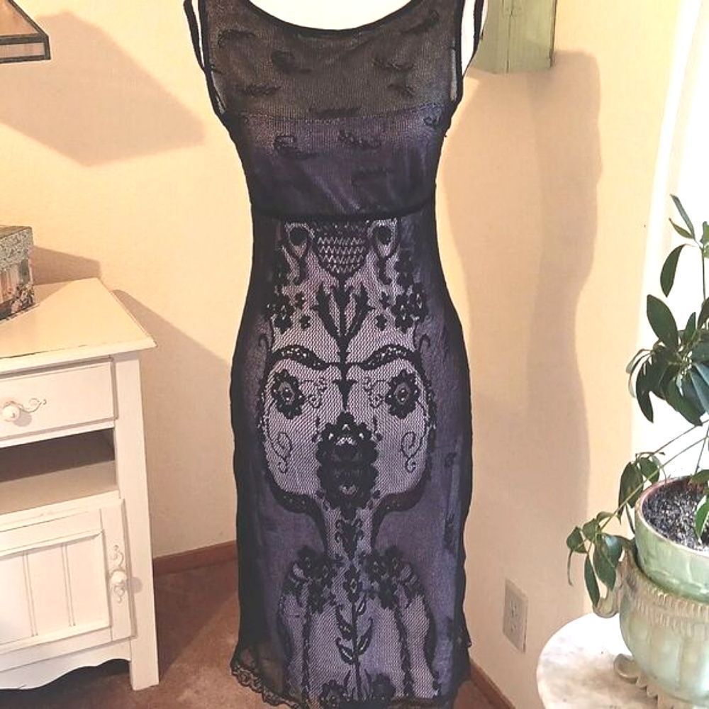 Vintage Hot Kiss Body Con Dress. Y2K, Goth, Fairycore